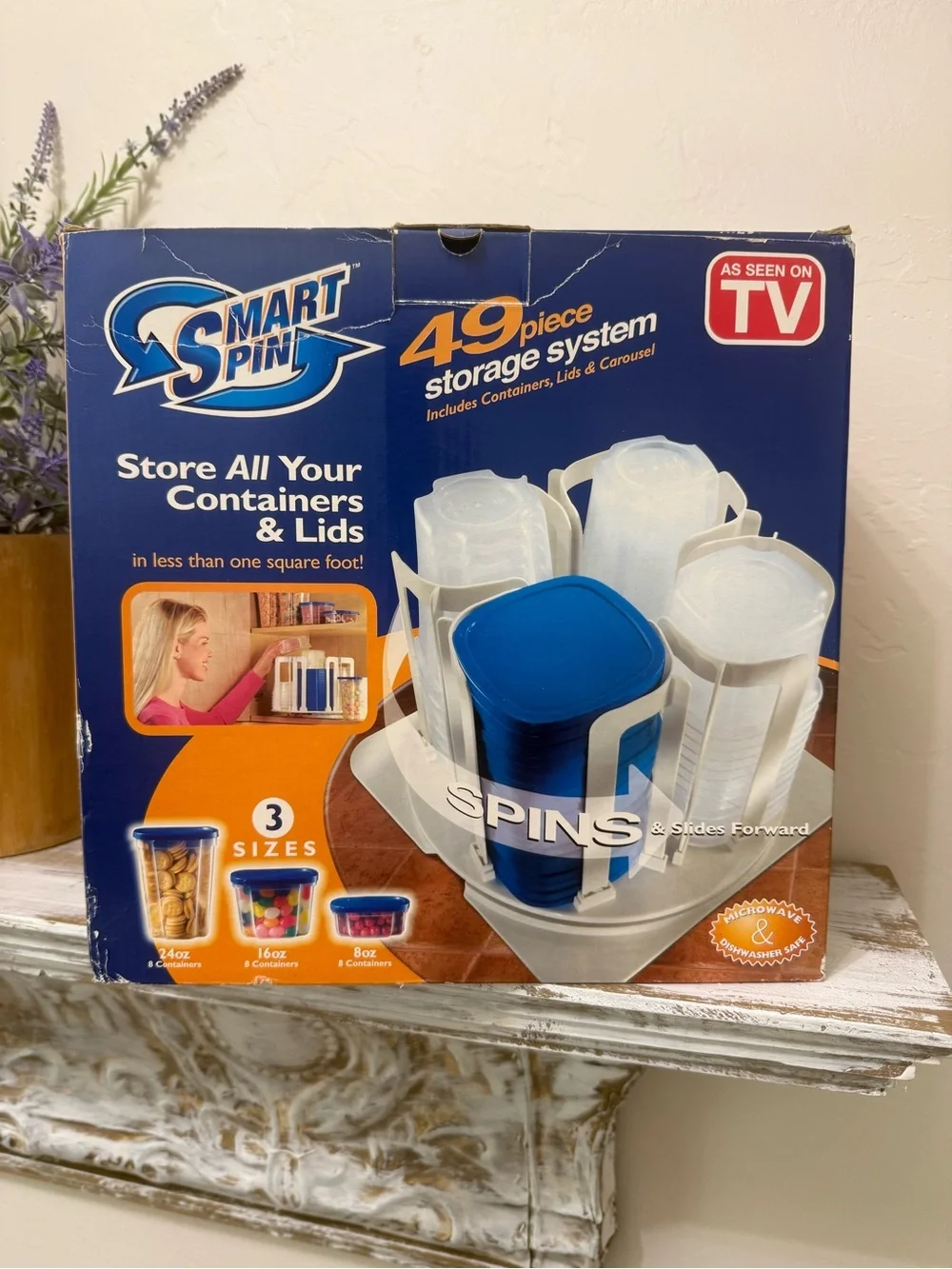 Smart Spin 49-Piece Storage System - Blue & White